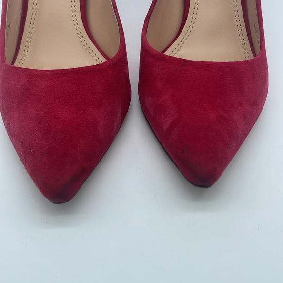 Tory Burch Red/ Kir Royal Suede leather Greenwich pump 85mm 8.5 - Picture 2 of 8